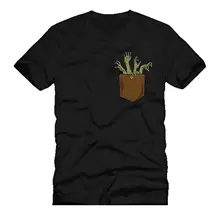 ZOMBIE IN POCKET MENS tshirt tee NEW 2018100% Cotton Short Sleeve O-Neck Tops Tee Shirts Print T Shirt Mens Short Sleeve Hot new mens colors short sleeve cotton tshirt henry kissinger quote absence