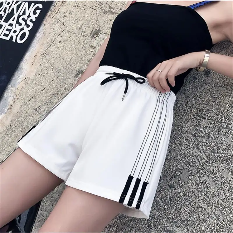 Для женщин шорты в Корейском стиле Панк Harajuku Ulzzang Высокая талия широкую ногу