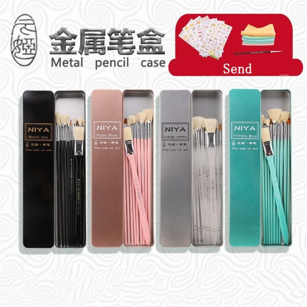 

2019 New High Quality Bristle Fan-shaped Pen Oil Painting Acrylic Pen Professional Art Painting Color Pen Brush Water Chalk Set
