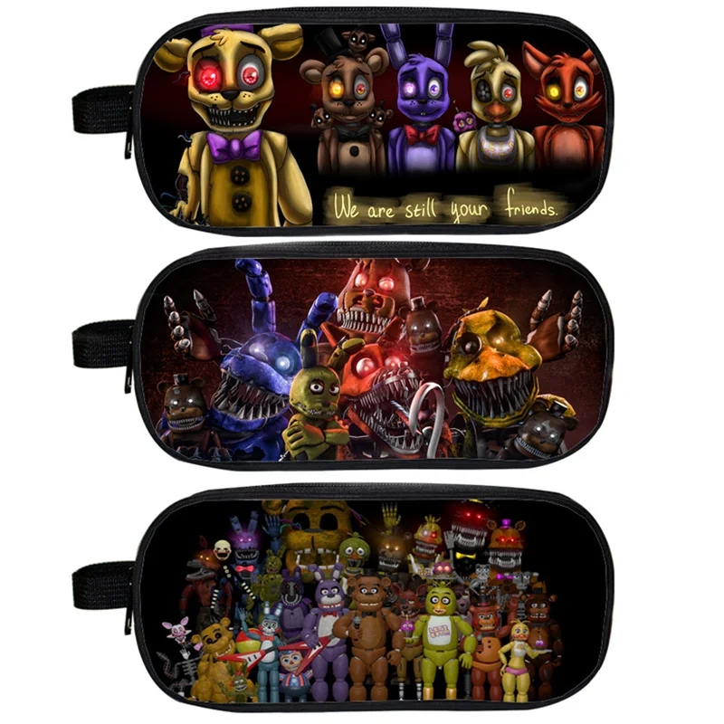 

Five Nights At Freddy`s Cosmetic Cases Pencil Holder Chica Bonnie Fazbear Freddy Case School Children Makeup Bag Kids Cases