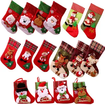 

Children's Gift Bag Christmas Decorations Santa Claus Socks Christmas Tree Pendant Christmas Socks Decoration Christmas Bag