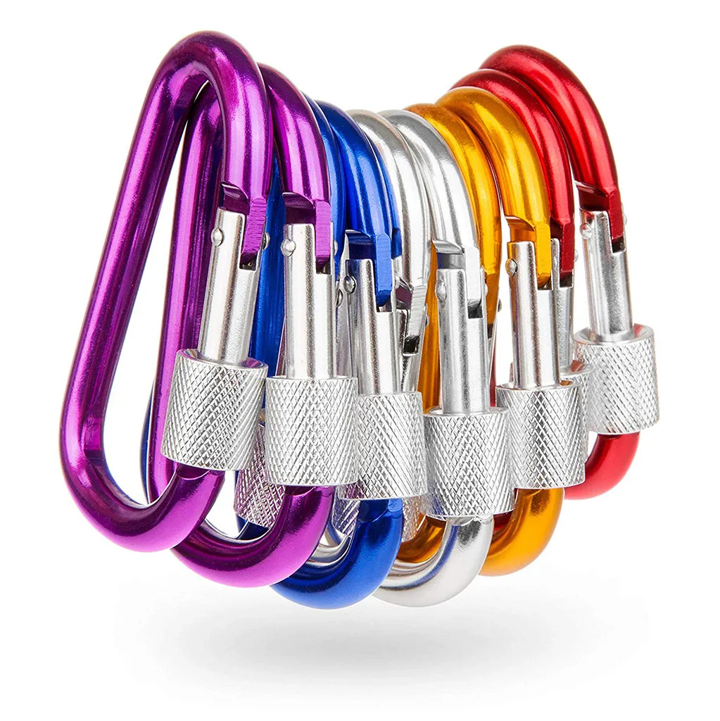 

Multicolor 3 Inch Locking D Ring Shape Clips Best For Outdoor Camping Fishing Hook Water Bottle Buckle Travel Kit tools 5.30