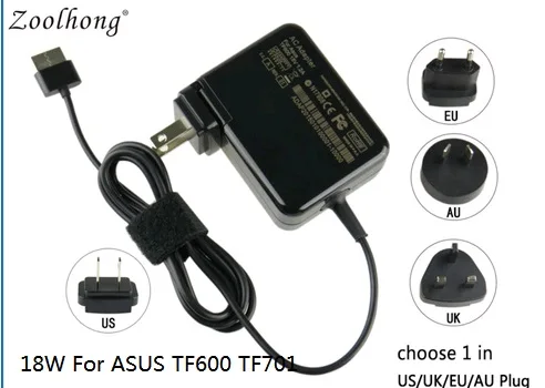 

18W Laptop AC POWER ADAPTER Charger for ASUS EEE pad TF600 TF600T TF701T TF810 TF810C 15V 1.2A EU/US/UK/AU plug