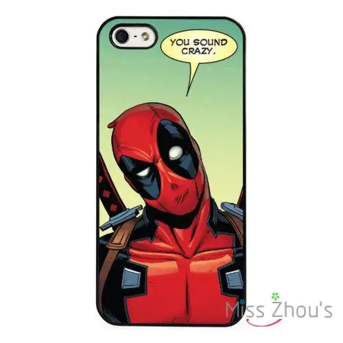 Deadpool Marvel Comic Strip back skins mobile cellphone cases cover for iphone 4\/4s 5\/5s 5c SE 6 