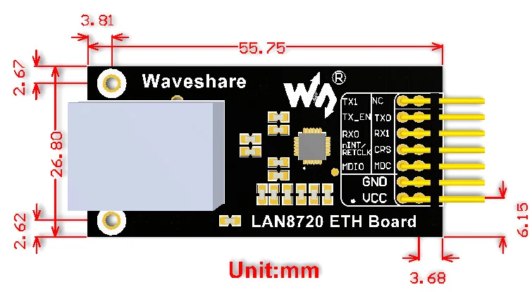 Высокая производительность LAN8720 совета Ethernet 10/100 физических Слои трансивер Ethernet модуль Встроенный веб-сервер