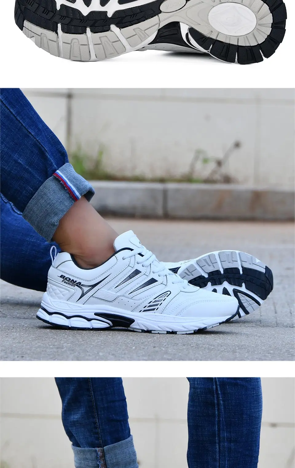 BONA 2018 новый дизайн стиль Мужская обувь дышащие популярные для мужчин кроссовки открытый тапки удобная спортивная обувь Бесплатная