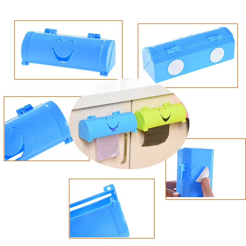 

2019 new storage multi-function kitchen wall-mounted garbage bag living room plastic storage rack bathroom available five colors