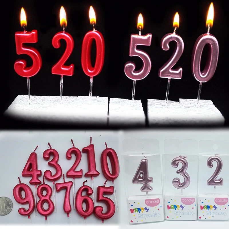 

Red number candle red pink glitter paint birthday candle cake 520 confession my love heart Valentine's Day