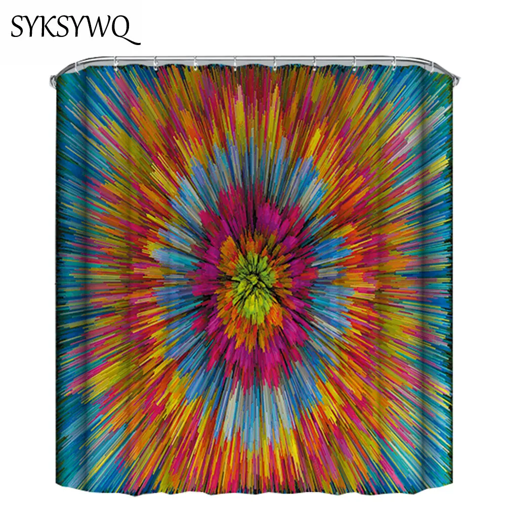 indian mandala shower curtain Impressionism style bath for bathroom Psychedelic | Дом и сад