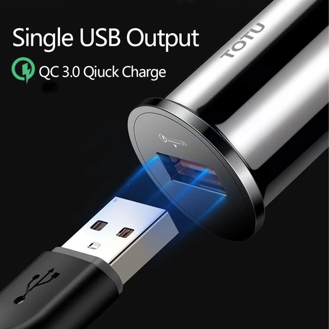 TOTU Quick Charge 3.0 USB Car Charger For iPhone xs Samsung Xiaomi Mini Dual USB Fast Car Charging Mobile Phone Charger Adapter