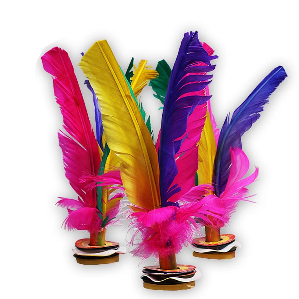 

China Jianzi Football Foot Kick Handwheel Fancy Goose Feather Shuttlecock Fitness Foot Kicking Shuttlecock Interactive Toys