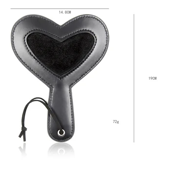bdsm heart Paddle whips Leather Fetish Spanking Adult punish Fetish Whiper crops Flogger Sex Toys For Couples cosplay Lover game 3