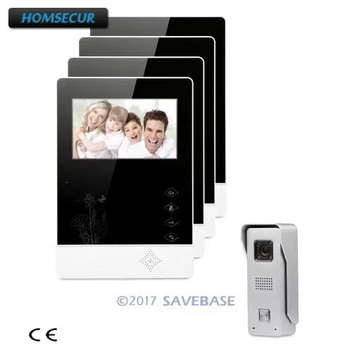 

HOMSECUR 4.3inch Hands-free Wired Video Door Intercom System with One Button Unlock for Apartment