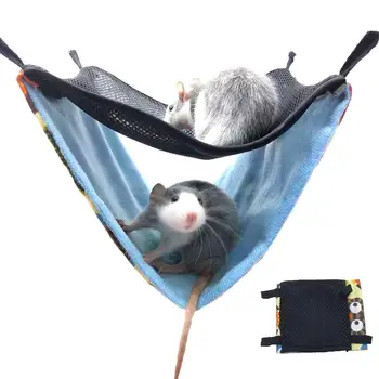 

Hamster Hook Hammock Chinchilla Ferrets Double-layer Breathable Mesh Hanging Bed Nest Small Pet Comfort Cool Bed Dropshipping