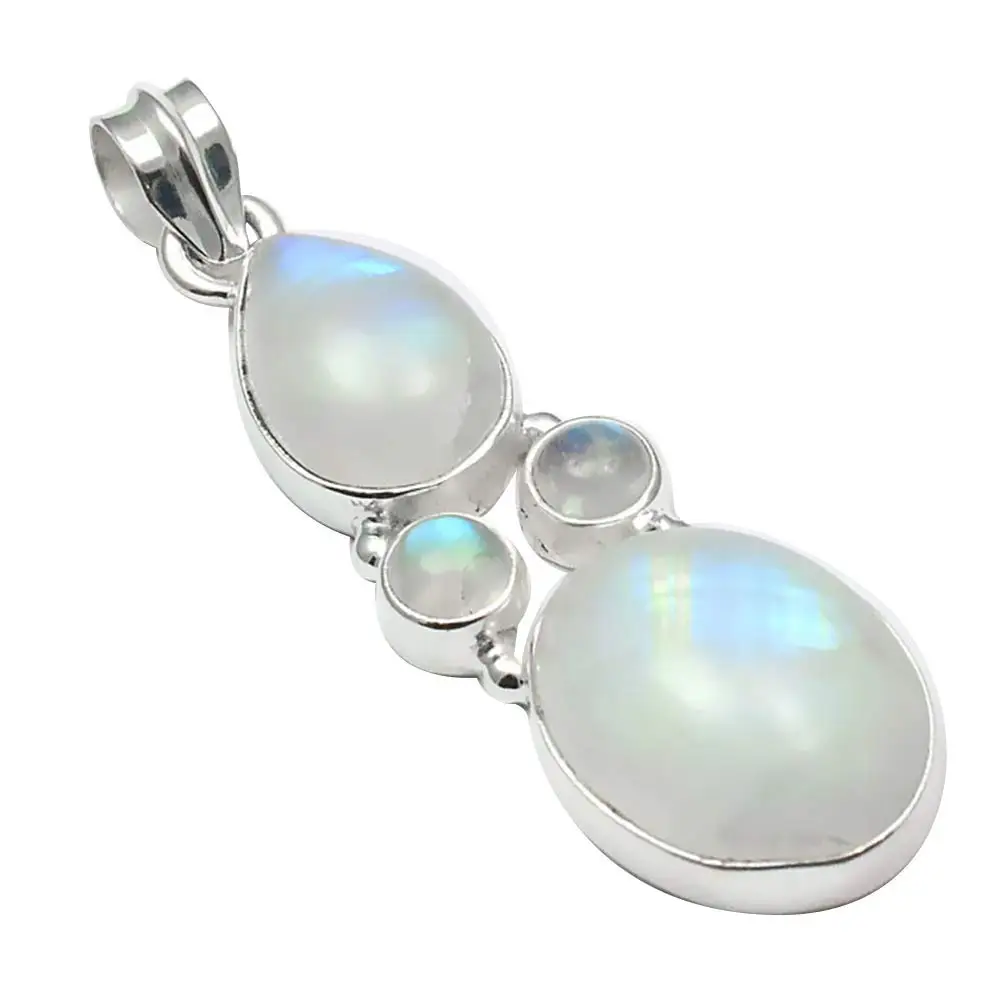 

Nature Rainbow Moonstone Pendant 925 Sterling Silver, 52 mm, MHBAP5574