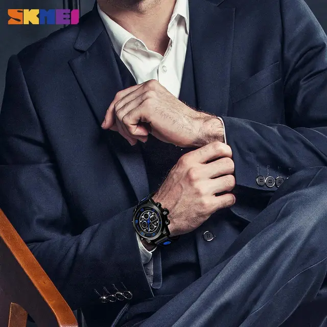 SKMEI Men’s Watch Clock Sport Watch Men Fashion Quartz Digital 3 Time Countdown Alarm Man Wrist Watches relogio masculino 1371