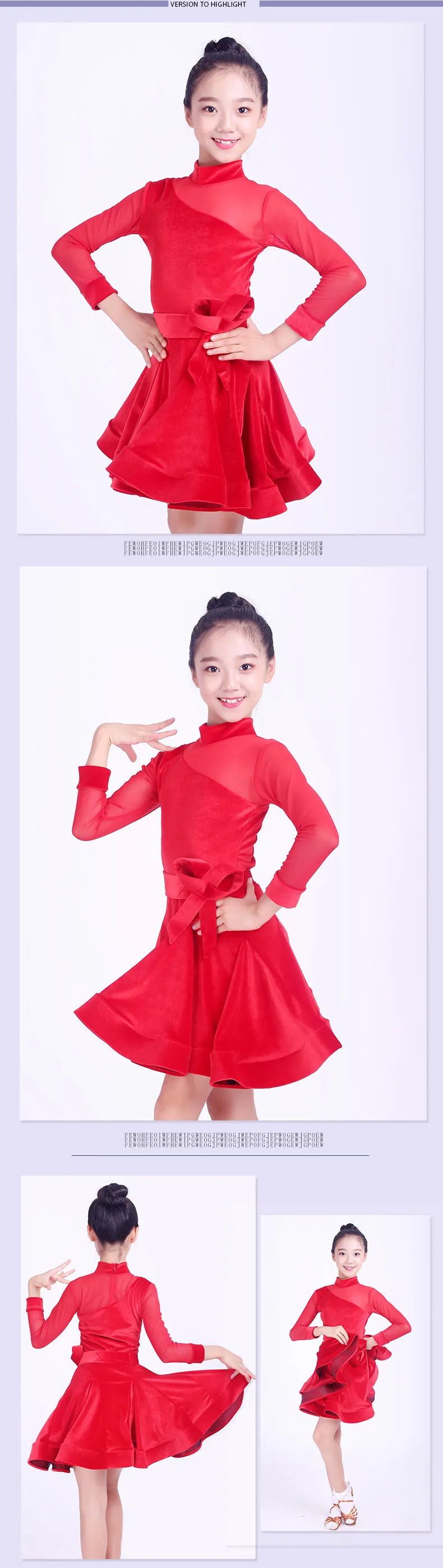 Платье для латинских танцев для девочек, облегающее танцевальное платье для танго ча румбы, сальса, Детская танцевальный зал состязание, костюмы DNV10343