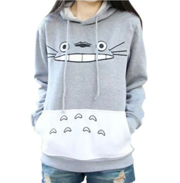 

Super Cute Winter My Neighbor Totoro women female clothes hooded anime Top Tee hoodie
