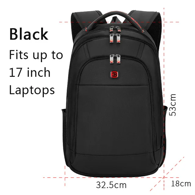BALANG мужской Анти-Вор водонепроницаемый рюкзак для 17 дюймов ноутбука унисекс с USB интерфейсом школьная многофункциональная дорожная сумка - Цвет: black