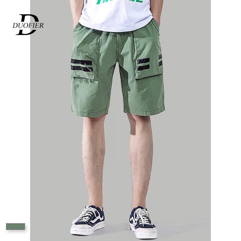 Летние Новые мужские Шорты повседневные свободные прямые беговые шорты Мужская спортивная одежда тренд длиной до колена карго бордшорты