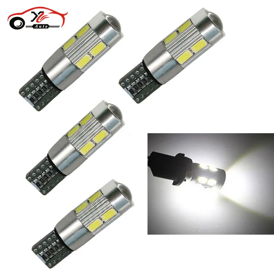 

4pcs Car Auto LED T10 194 W5W Canbus 10 SMD 5630 5730 Light Bulbs Canbus Parking Fog Lights White 6000K DC12V New