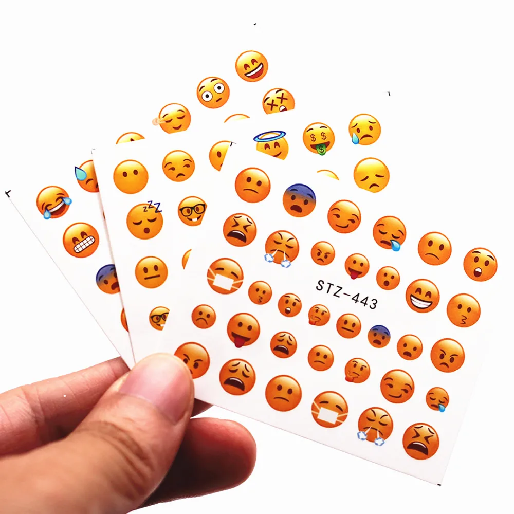 

1pcs Smiling Face Snowflake Cartoon Nail Water Sticker Leaf Lace Design Slider Nail Art Decal Beauty Foils Decoration M2ns205