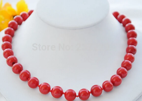 

DD Wholesale XSZ2014 ^^AAA 18" 10mm red round coral bead NECKLACE
