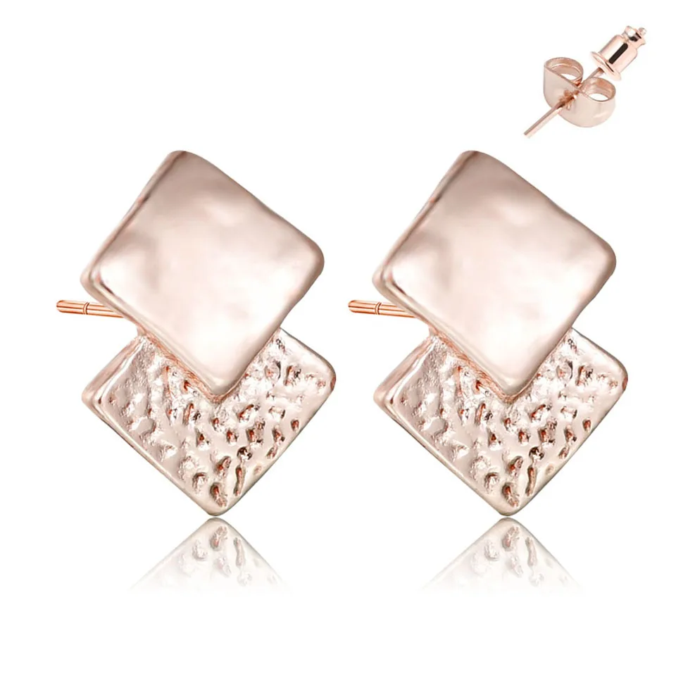 Bohemian Rose Gold Metal Alloy Geometric Earrings Ladies Simple Fashion Geometric Shape Earrings Female Jewelry New Year Gift