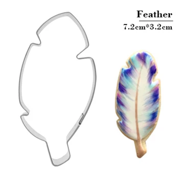 

ANGRLY Feather Cookie Cutter Stainless Steel Cut Biscuit Mold Cooking Tools Cake Fondant Decorating