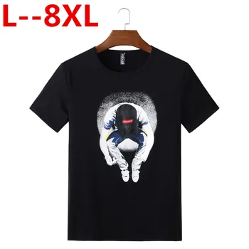 

Plus size 8XL 6XL 5XL new short sleeve t shirt men brand clothing casual print mens t-shirt quality soft pure cotton tees male