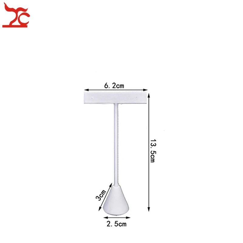 6 шт. белые серьги из ПУ дисплей ювелирных изделий стойки Серьги Дерево Т Бар Дисплей Держатель Стад Органайзер витрина для хранения стенд 13,5 см