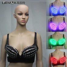 7 Color RGB Bra Underwear Sexy Lady Bra Laser Show Stage Costumes For Singer Dancer Nightclub Performers