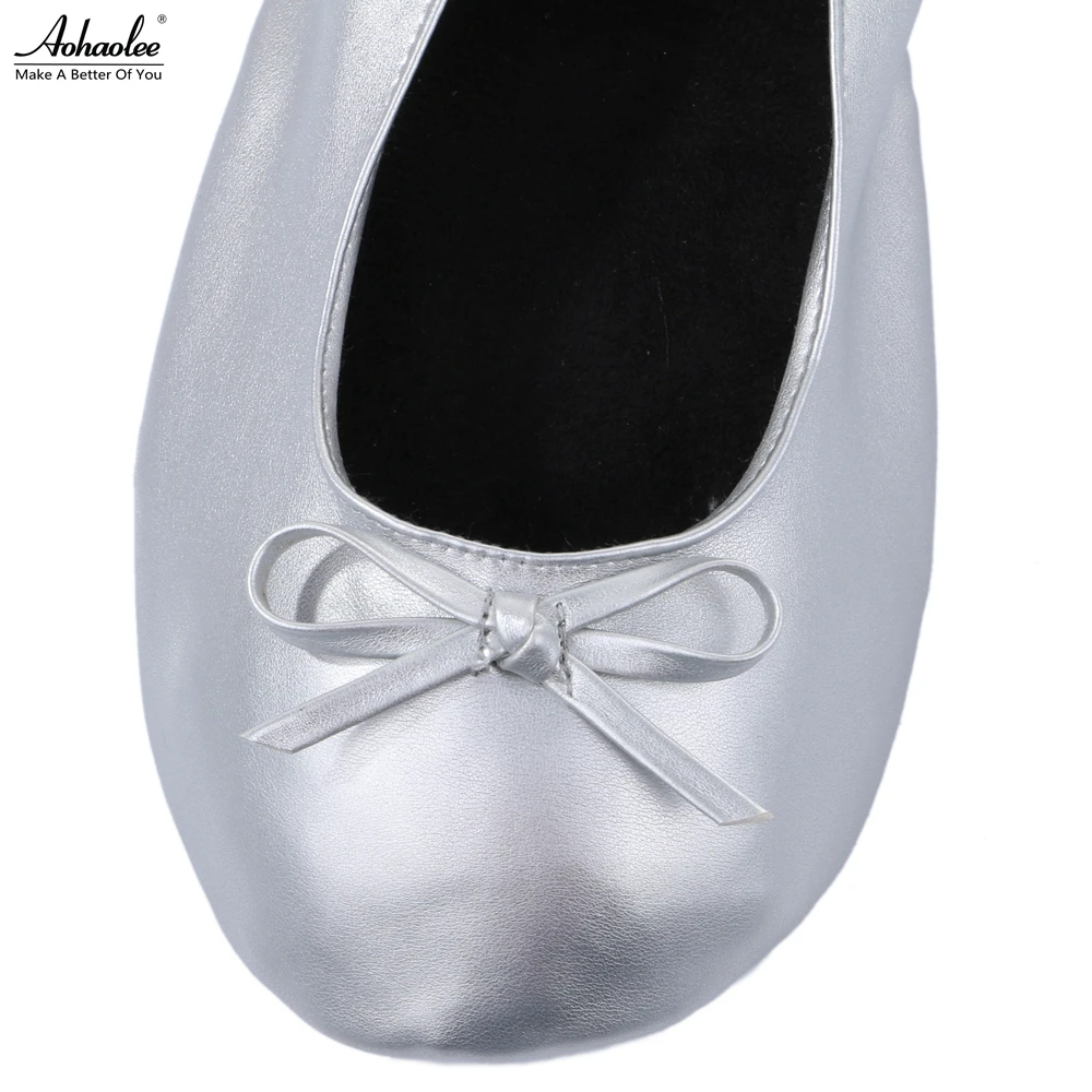 After Party Shoes Foldable Ballet Flats Portable Travel Fold Up Shoe Prom Ballerina Flats Roll Up for Bridal Wedding Party Shoes