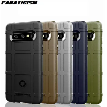 

50pcs Rugged Shield Capa Soft Silicone Armor Shockproof Case For Samsung S20 Ultra S8 S9 S10 Plus S10e Note 8 9 10 Plus Cover