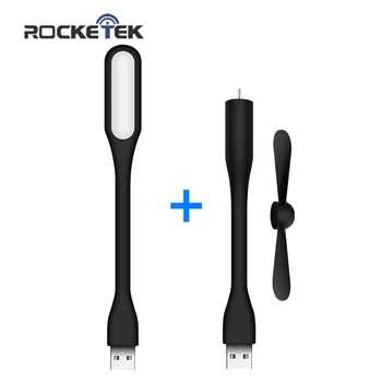 

Rocketek Creative USB Fan Flexible Portable Mini Fan and USB LED Light Lamp For Power Bank & Notebook & Computer Summer Gadgets