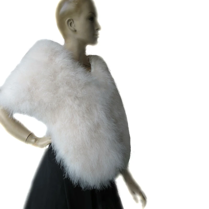 

Women's Wraps Genuine Real Ostrich Feather Fur Cape Lady Banquet Party Wedding Pashmina /Shawl 150cm*42cm