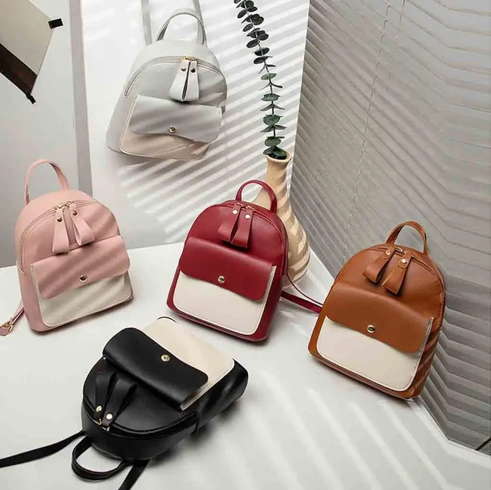 

Mini Backpack Women PU Leather Shoulder Bag For Teenage Girls Kids Multi-Function Small Bagpack Female Ladies Phone Pouch Pack #