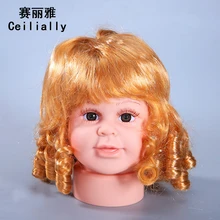 Реалистичный Пластиковый ребенок/ребенок манекен муляж головы с париком для шляпы солнцезащитный экран парик манекены головы