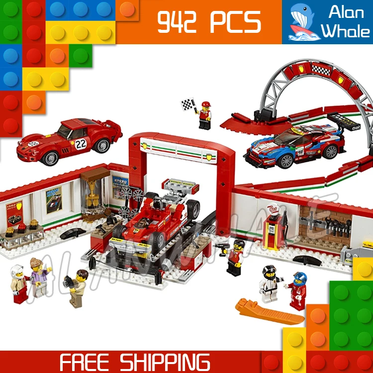 

942pcs Speed Champions Racing Car Ultimate Garage Workshop Pit Track 28019 Figure Building Blocks Toy Compatible With LegoING