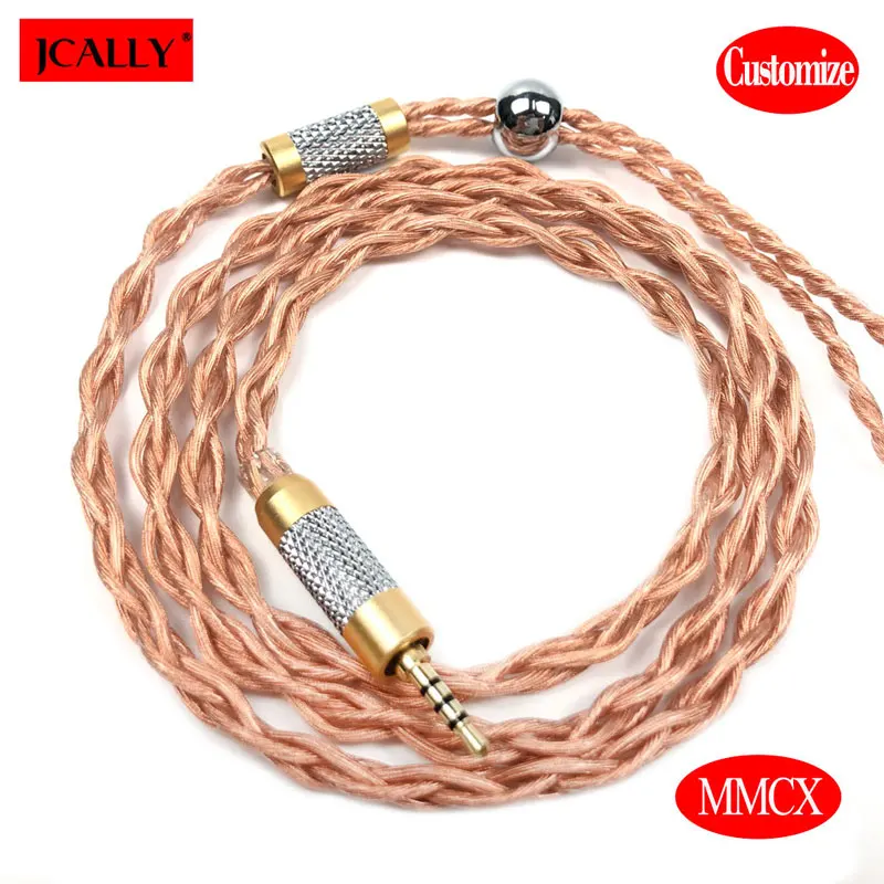 

New JCALLY 4 core enhanced upgrade oxygen-free copper plated silver plated Earphone cable MMCX For Shure SE215 SE846 SE535