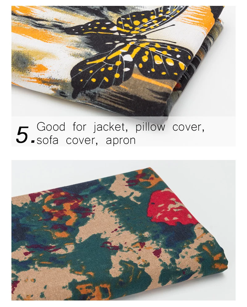 Xineanji винтажная льняная полиэфирная ткань для cheongsam элегантная Цветочная Подушка DIY ткань 50*145 см/шт B95