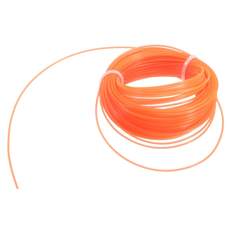 Orange-Red Nylon Trimmer Line Rope Roll Cord Wire String Tough and Flexible for Grass Strimmer Grass Cutting Supplies 15m x 3mm
