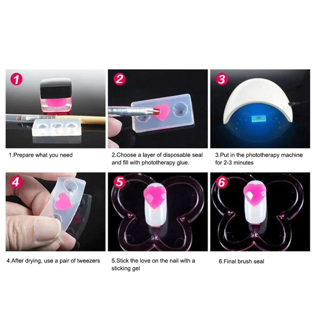 DIY силиконовые шаблоны форм для дизайна ногтей 3D стерео резная Форма инструмент