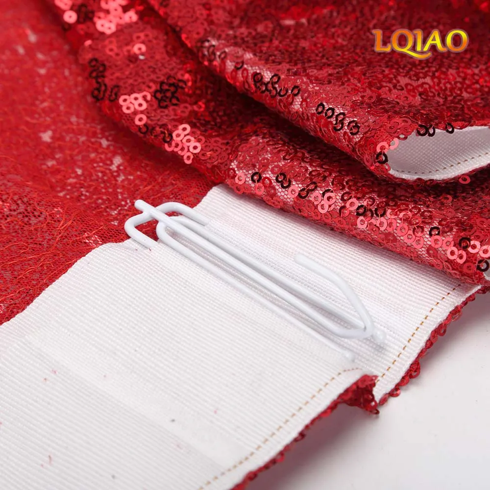 Red sequin curtain backdrop-005