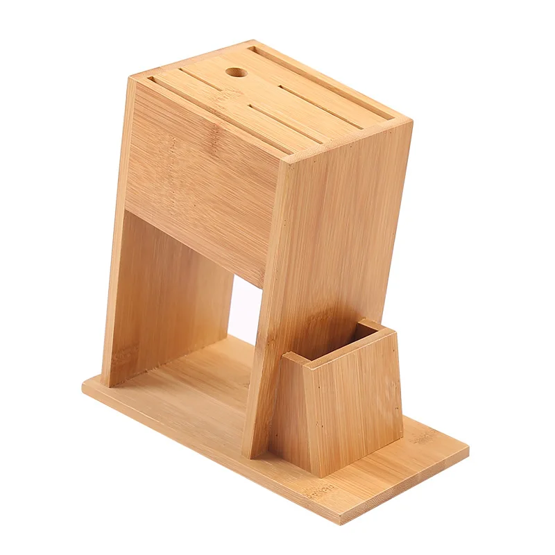 

Multi-function Floor Bamboo Knife Block Scissors Sharpener Utensil Accessories Stand Holder Kitchen Supplies Organizer