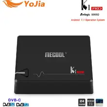 D’origine MECOOL KI PRO Amlogic S905D Quad Core 64 peu Android 7.1 TV Box DVB-T2 DVB-S2 DVB-C 2G 16G Set Top Box CCCAM NEWCAMD