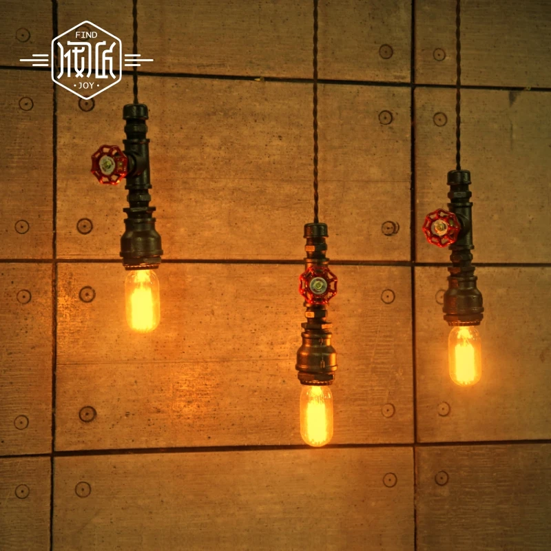 

Edison Loft Style Vintage Industrial lighting Retro Water Pipe Pendant Lamp Fixtures For Dinning Room Hanging lights Lamparas