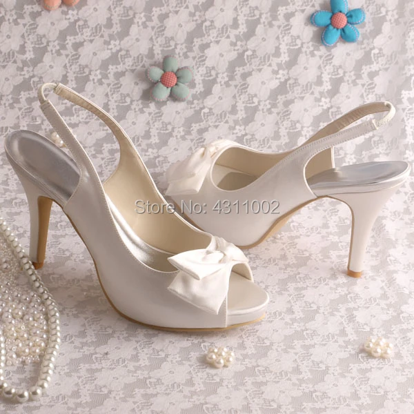 Be Mine Bridal Armelle Embellished Strap Platform Sandals In Ivory  Satin-white | ModeSens