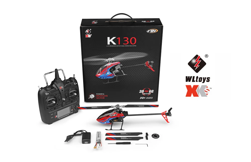 

Parkten WLtoys K130 6CH 3D/6G System K130 2.4G 6CH Brushless 3D6G System Flybarless RC Helicopter for FUTABA S-FHSS