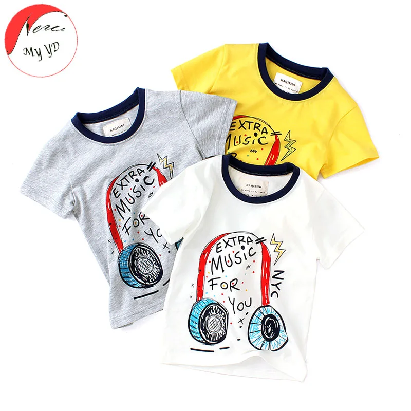 

Kids T-shirt for Boy Girls 2019 Summer Baby Girl Clothes Costume Cartoon Pattern Headset Letter Tops